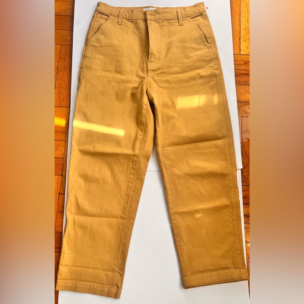 Madewell NWOT High Waisted Wide leg denim Mustard Yellow - Picture 2 of 11